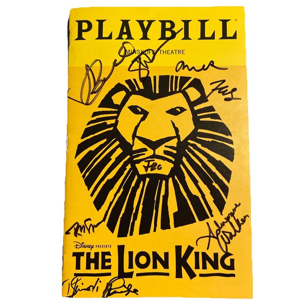The Lion King March 2022 Signed Playbill (Carlile, L. Steven Taylor, Mayne, Pow)